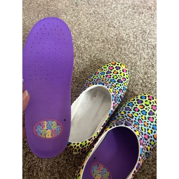 Lisa Frank Women Sz 6 Crocs Neria Pro II Clogs Pink Multi Cheetah Print Workwear - Picture 8 of 11